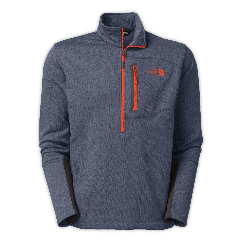 The North Face Men's XL Blue and Orange Quarter-Zip Fleece
